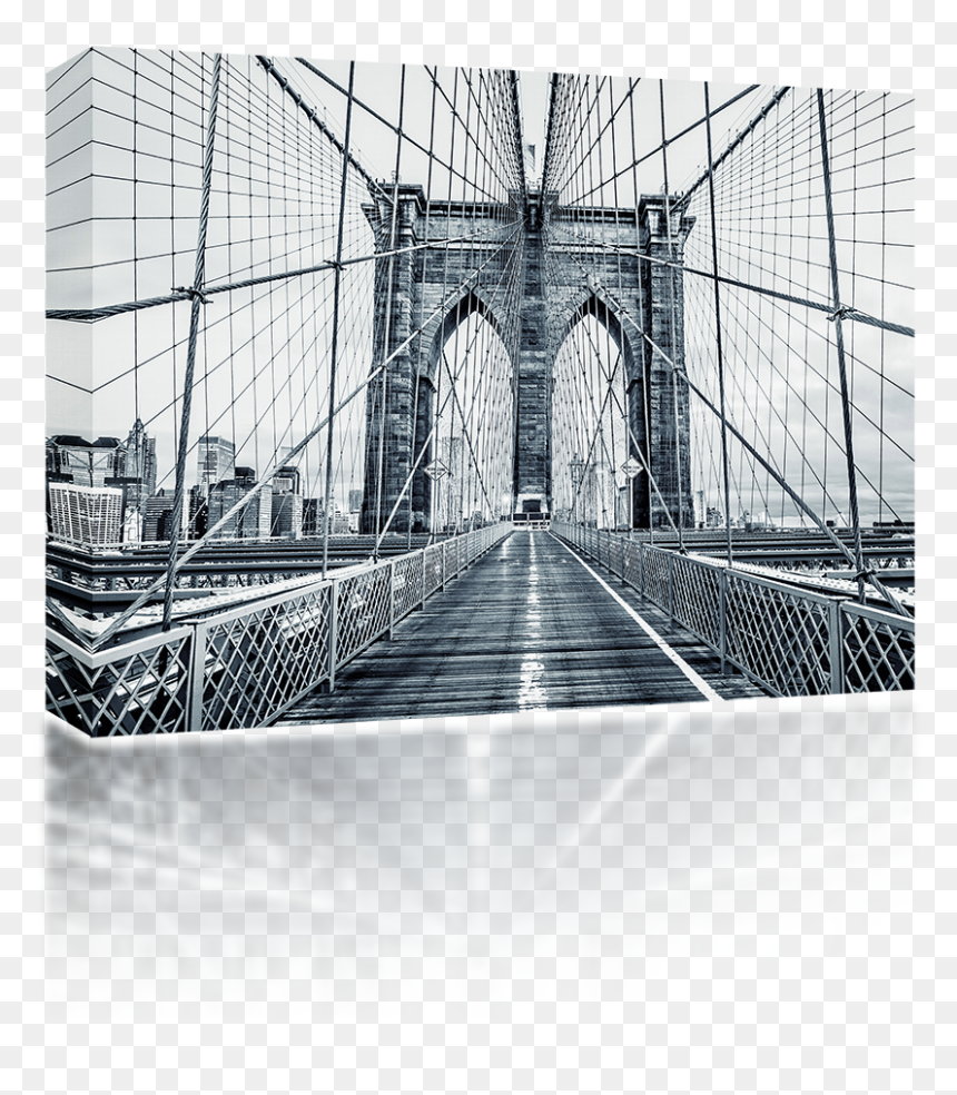 Black And White Brooklyn Bridge, HD Png Download - brooklyn skyline png