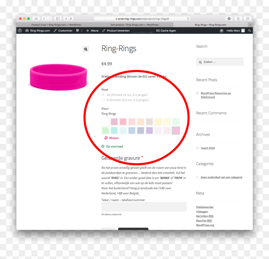 Rr Wpml Nl 2018 04 21b - Variation Image Not Seen Woocommerce, HD Png Download - color swatches png