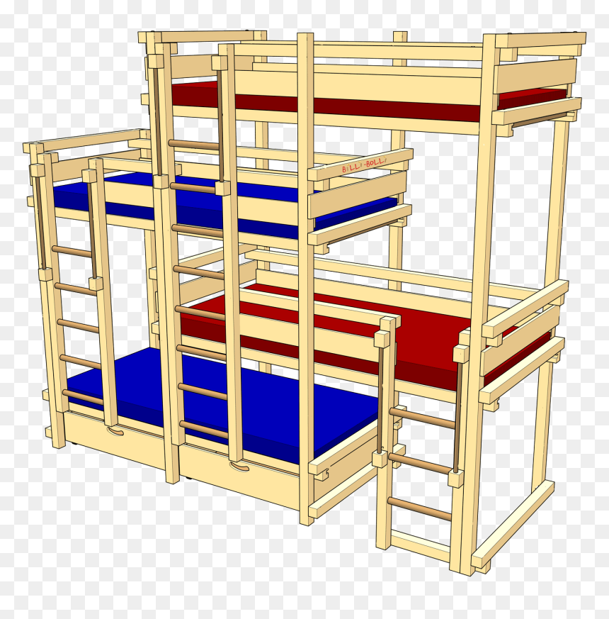 Bunk Bed Laterally Staggered For Four - Etagenbett Kinder, HD Png Download - bunk bed png