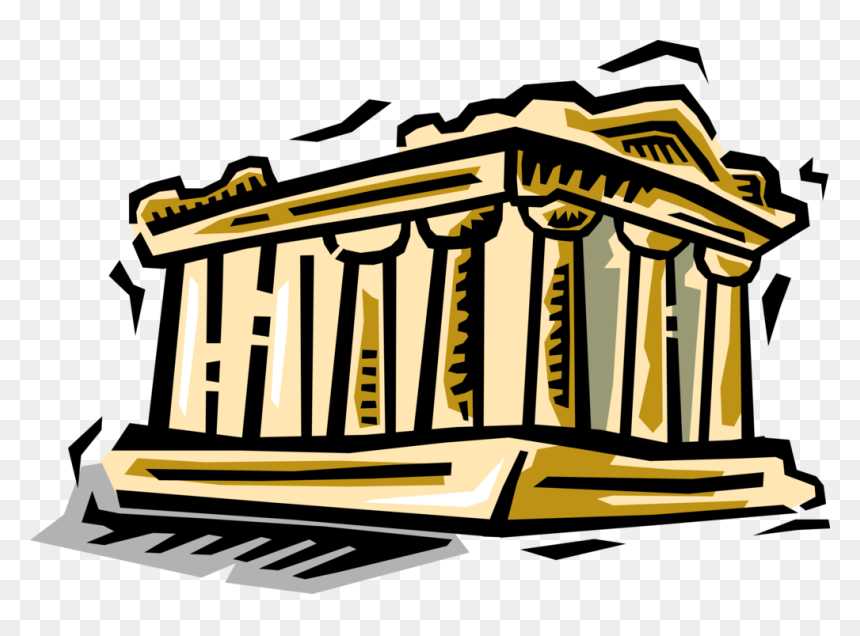 Vector Illustration Of Classical Greece Greek Temple - Acropolis Png Vector, Transparent Png - parthenon png