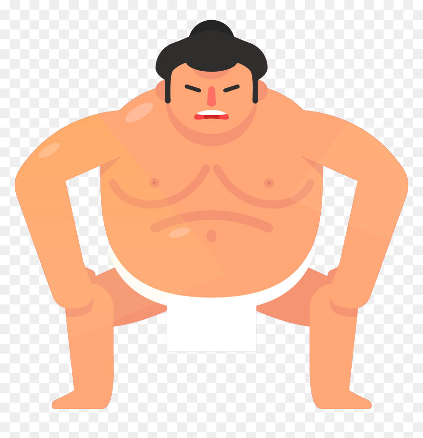 Japan Clipart Transparent - Cute Sumo Wrestler Japan, HD Png Download - sumo wrestler png