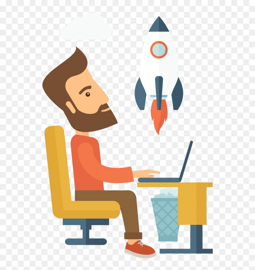 Guy Sitting At A Computer, HD Png Download - proposal png