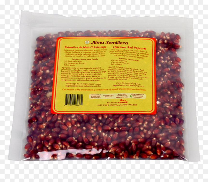 Heirloom Red Popcorn - Cranberry Bean, HD Png Download - palomitas png