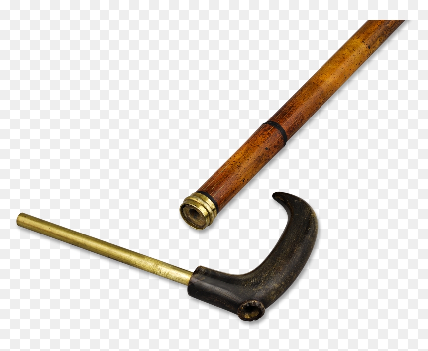 Horn-handled Prohibition Flask Cane - Otis King's Pocket Calculator Scale Walking Stick, HD Png Download - handle png