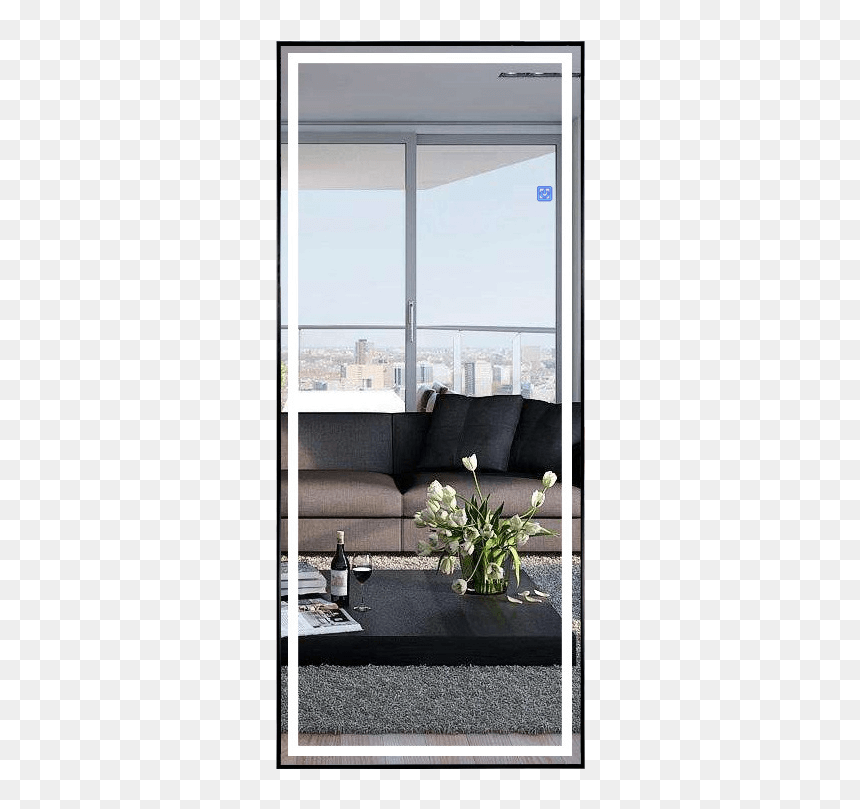 Framed Led Dressing Vanity Mirror - Mirror, HD Png Download - standing mirror png