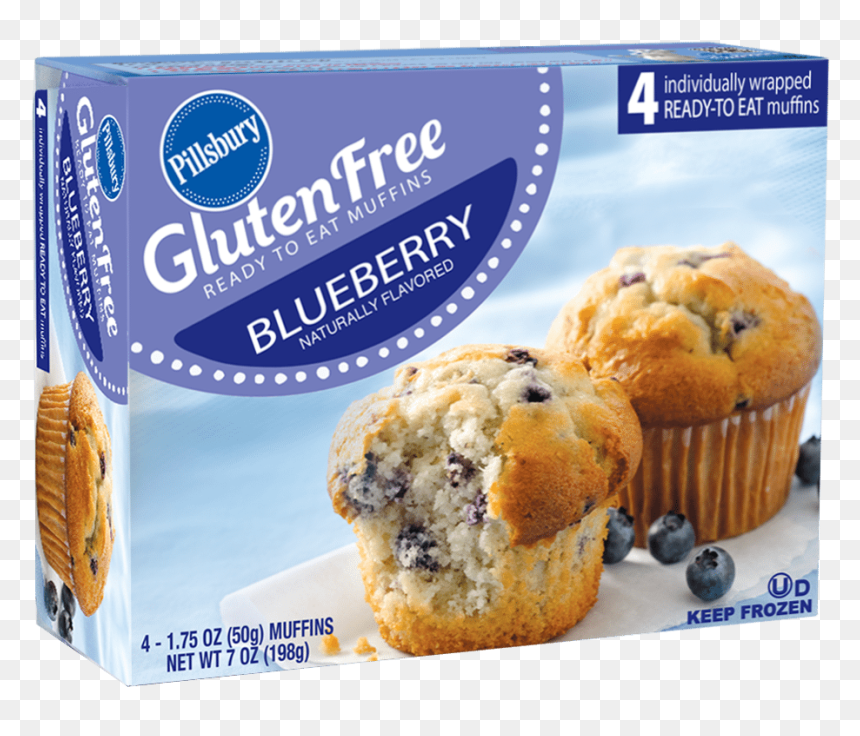 Gluten Free Blueberry Muffins Box, HD Png Download - blueberry muffin png