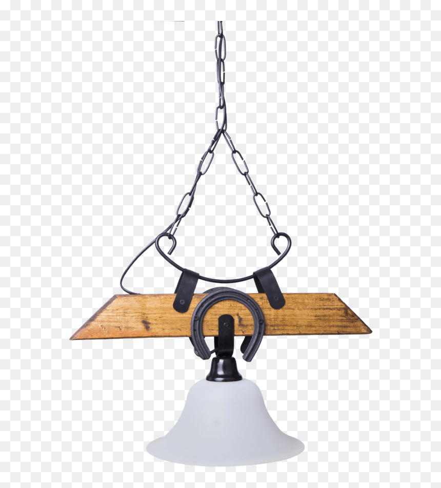 Colgante Madera 1 Luz Recto Con Herraduras Y Tulipa - Lampshade, HD Png Download - herraduras png