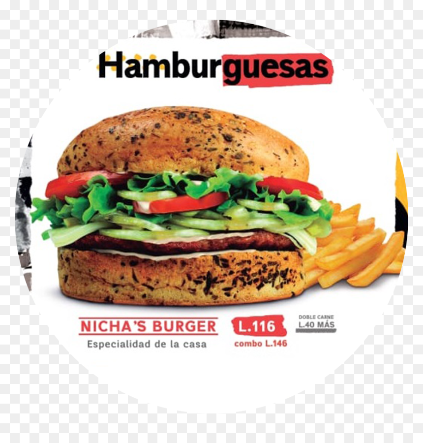 Hamburguesa De Nichas Burger, HD Png Download - hamburguesas png