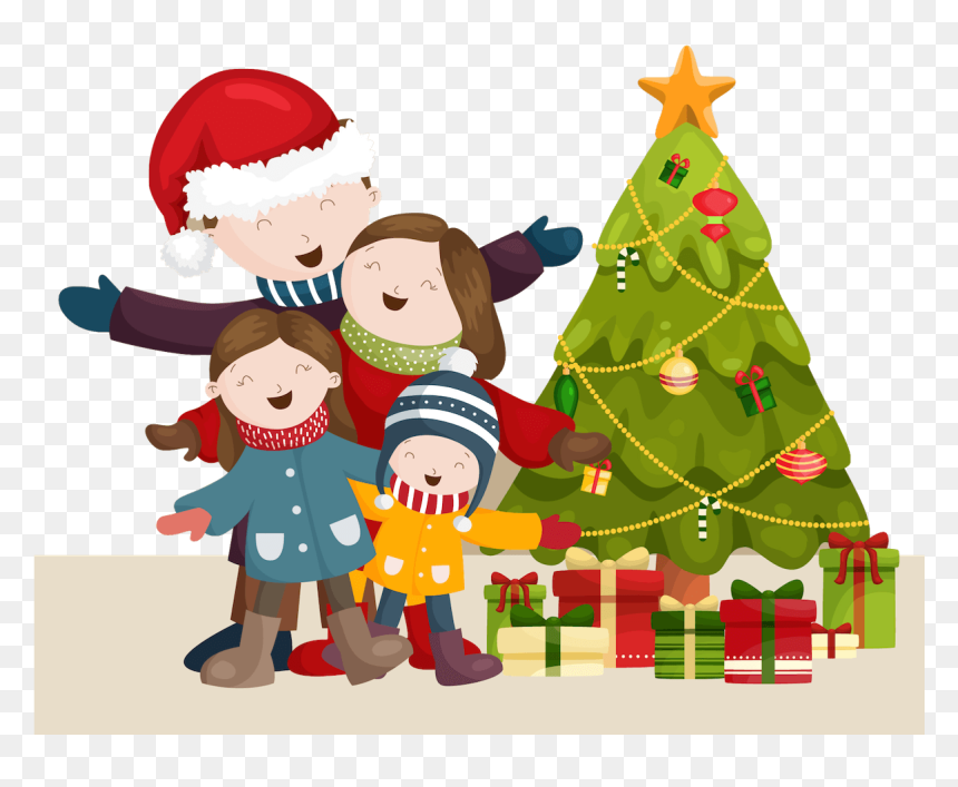 Hand Drawn Family Christmas Cards, HD Png Download - feliz 2017 png