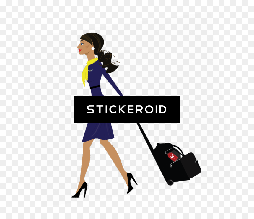 Flight Attendant Pic - Flight Attendant Clipart Silhouette, HD Png Download - flight attendant png