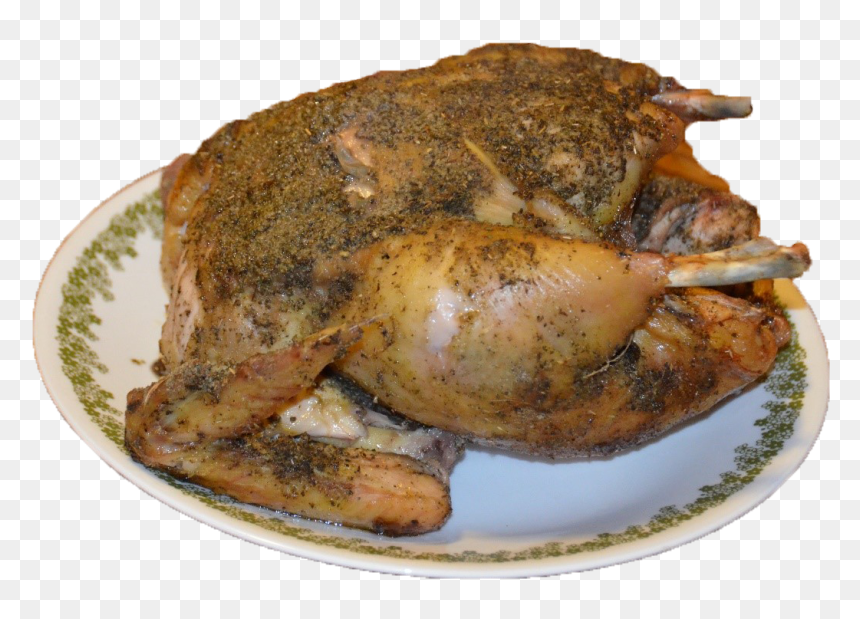 Cooked Sage Rubbed Whole Roast Chicken Or Turkey - Turkey Meat, HD Png Download - roast png