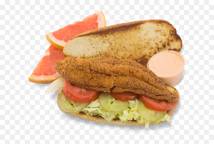 Po Boys - Catfish Po Boy Sandwich Png, Transparent Png - pão png