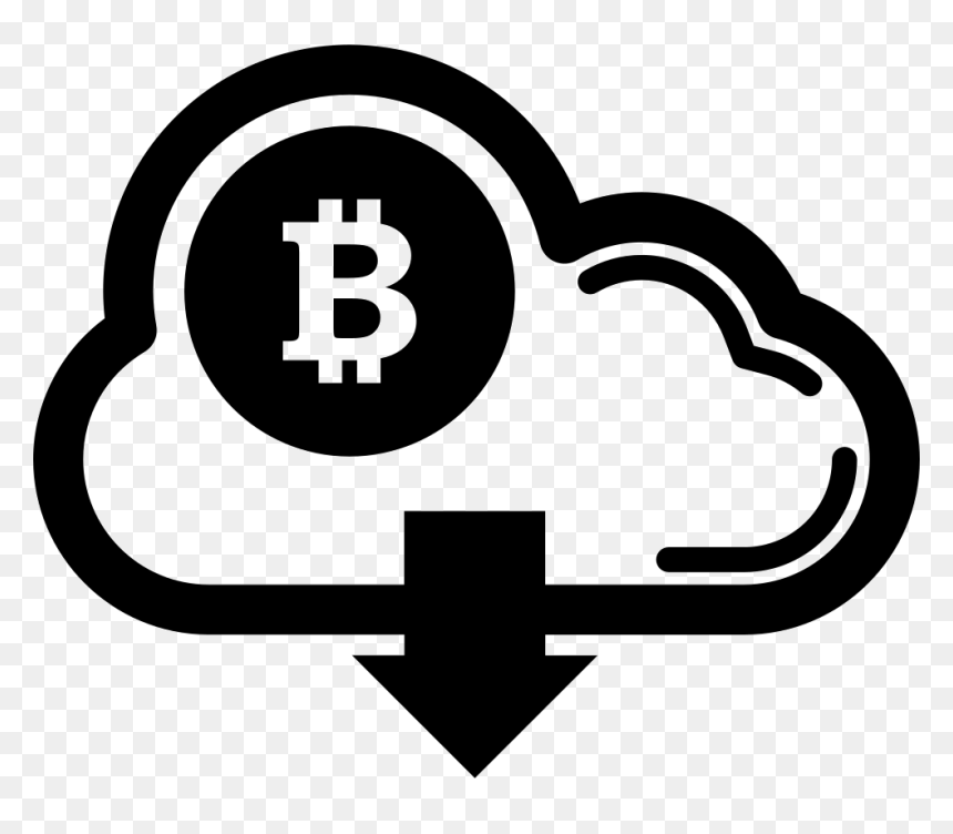 Bitcoin On Cloud With Down Arrow Symbol - Bitcoin, HD Png Download - bitcoin symbol png