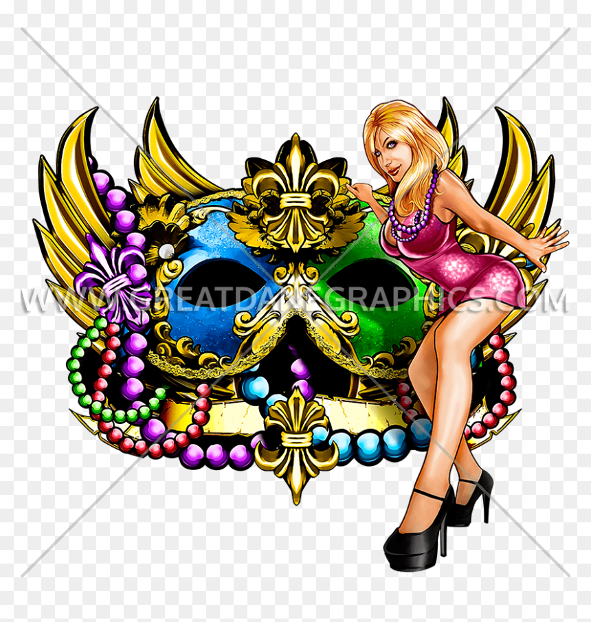 Festival Clipart Carnival Festival - Mardi Gra Mask On A T Shirt, HD Png Download - mardi gras crown png