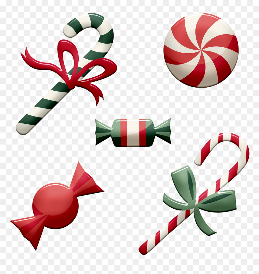 Red Green Candy Clipart Hd, HD Png Download - candy cane heart png