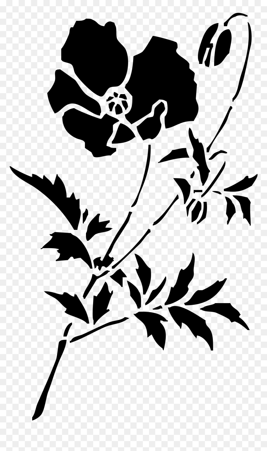 Stencil Silhouette Street Art Drawing - Poppy Stencil, HD Png Download - street art png