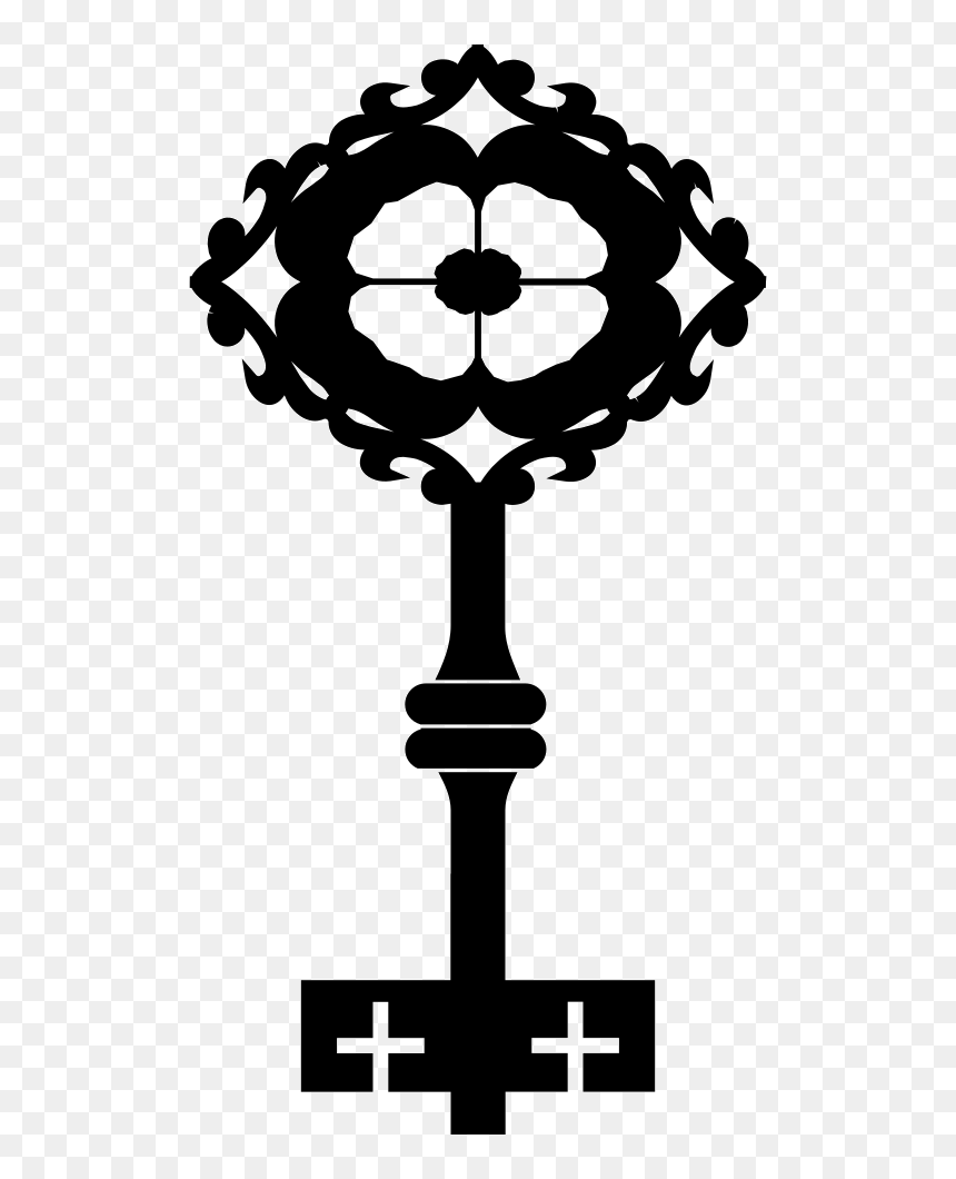 Old Key Design Like A Flower In A Rhombus - Antique Icon Transparent, HD Png Download - old key png