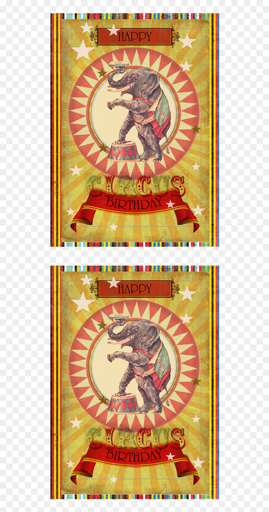Circus Card Happy Birthday Circus Label From"http - Vintage Circus Clip Art, HD Png Download - vintage circus png