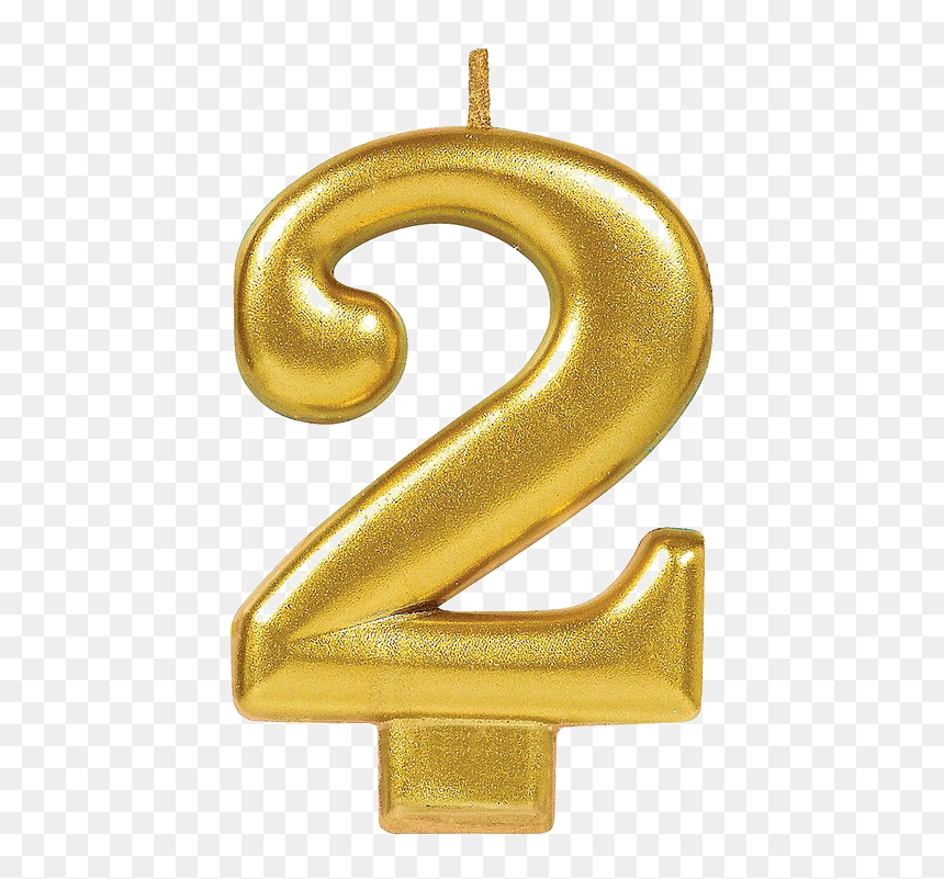 2 Number Png - Number 2 Gold Candle, Transparent Png - 44 png