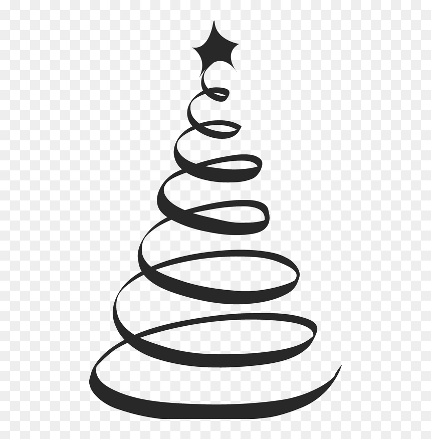 Swirly Christmas Tree Svg, HD Png Download - christmas elements png