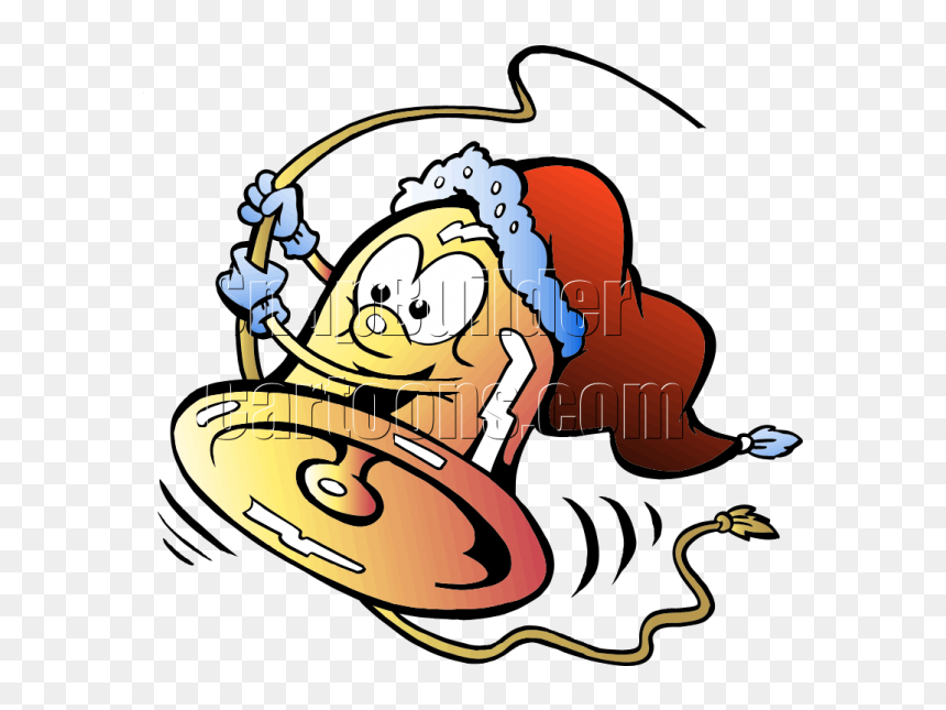 Christmas Tree Bell Holding Gold Rope - Zvon Kreslený, HD Png Download - christmas elements png