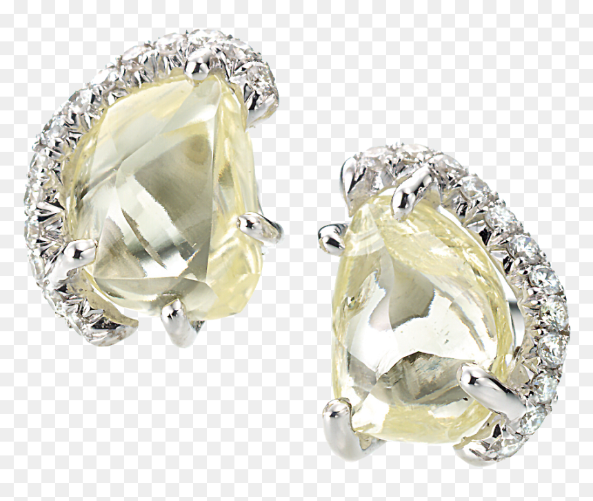 Sold Champagne Bubbles Stud Earrings Cew5004pdpl - Rough Diamond Earring, HD Png Download - studs png