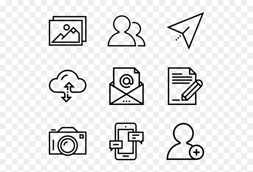 Web Design Line Icon, HD Png Download - white social icons png
