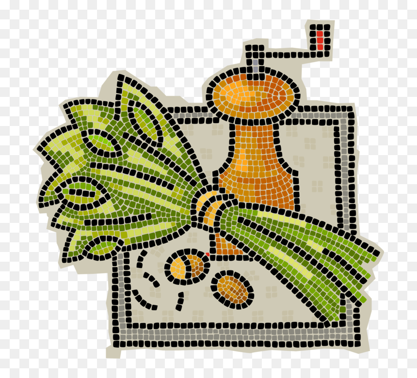 Vector Illustration Of Decorative Mosaic Manual Burr - Cross-stitch, HD Png Download - decorative cross png
