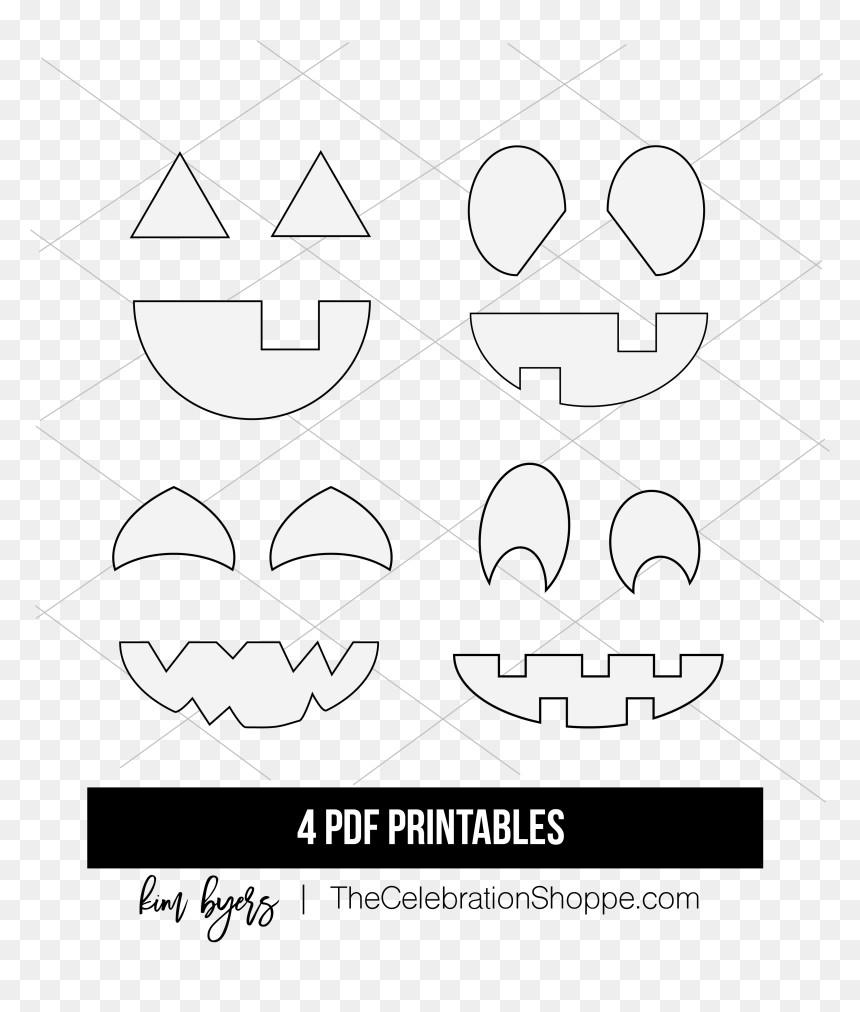 Pumpkin Carving Template Bundle Kim Byers - Line Art, HD Png Download - carved pumpkin png