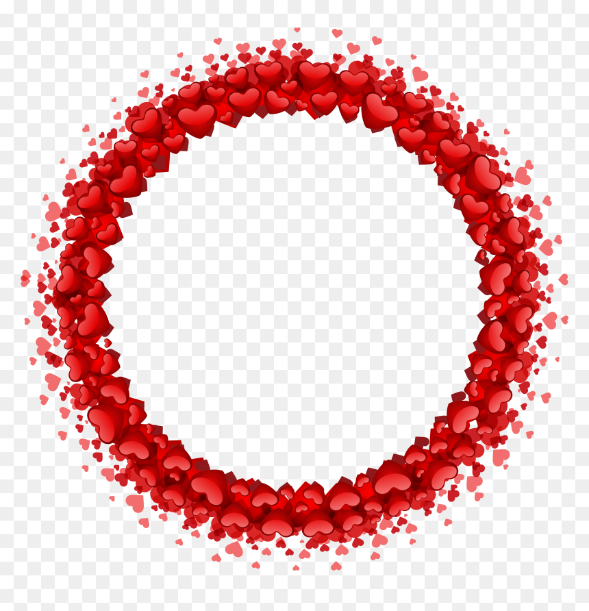 Heart Border Png - Red Round Border Png, Transparent Png - valentines background png