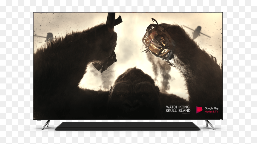 Vizio Sound Bar With Tv, Featuring Kong - Kong: Skull Island, HD Png Download - vizio logo png