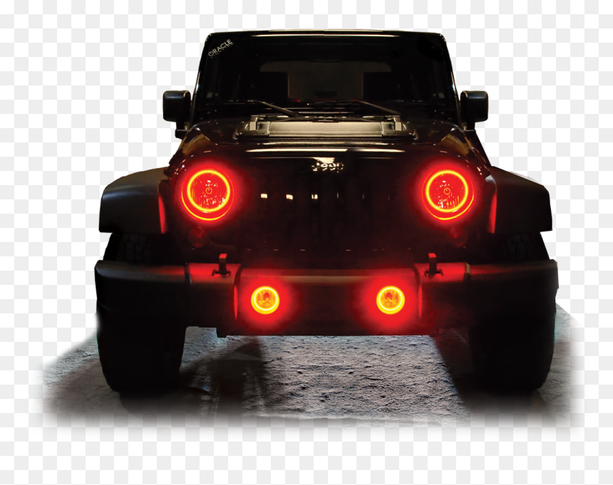 Oracle Headlight Halo Kits- 10% Off For Forum Members - Jeep Red Halo Headlights, HD Png Download - 10 off png
