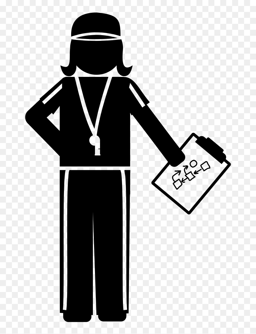 Black And White Referee Icon - Sports Coach Icon Png, Transparent Png - coach icon png