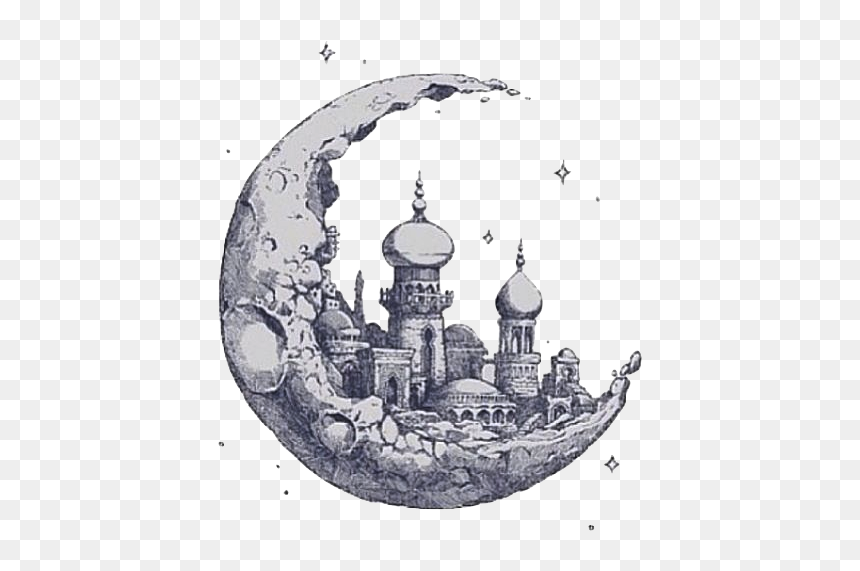 Image Moon Castlemoon - Taj Mahal Tattoo, HD Png Download - tumblr drawings png
