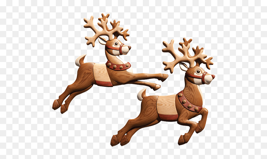 Santa And Reindeer Png, Transparent Png - raindeer png