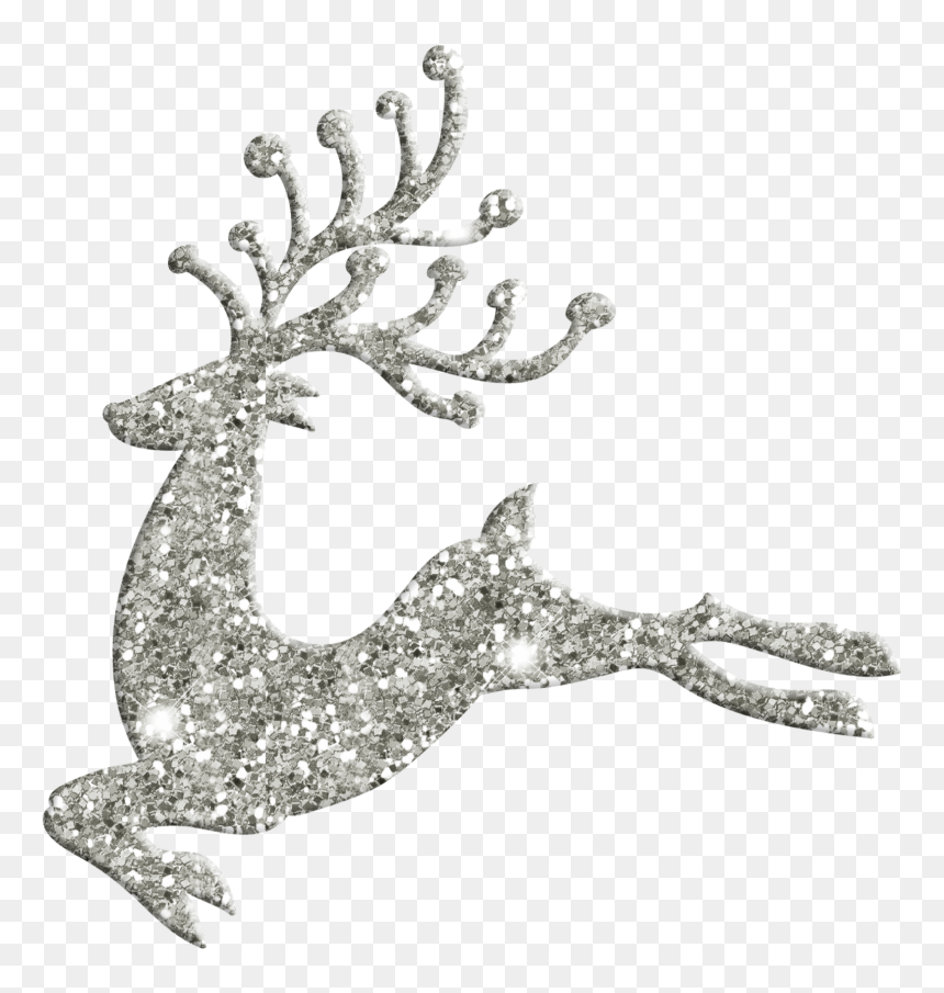 #reindeer#sparkly #glitter #christmasiscoming #santa - Vector Transparent Christmas Tree Silhouette, HD Png Download - raindeer png