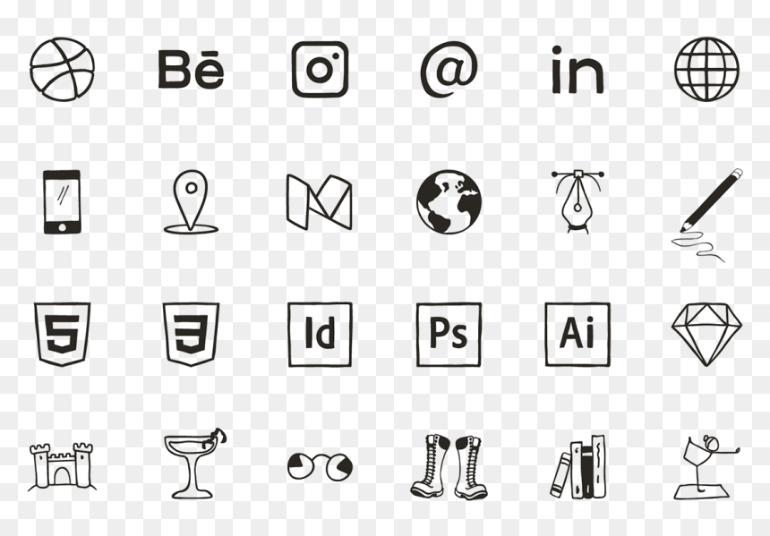 Finances Icons Hand Drawn, HD Png Download - hand drawn square png