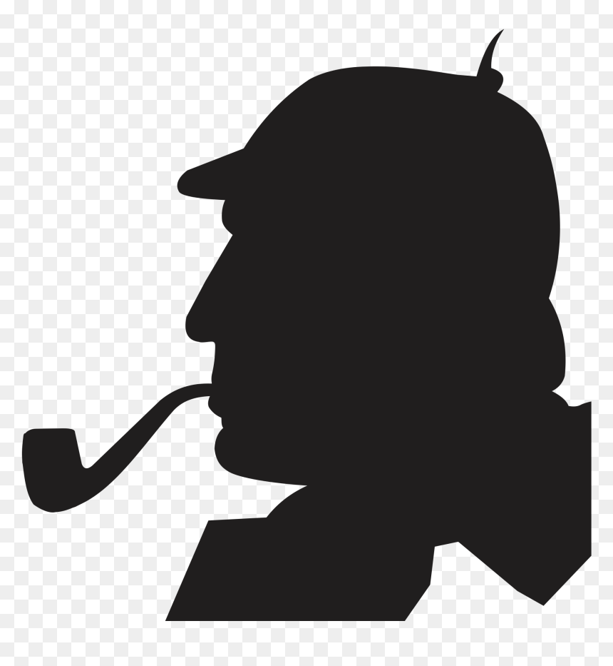 Clip Art Collection Of Free Drawing - Sherlock Holmes Silhouette, HD Png Download - hookah silhouette png