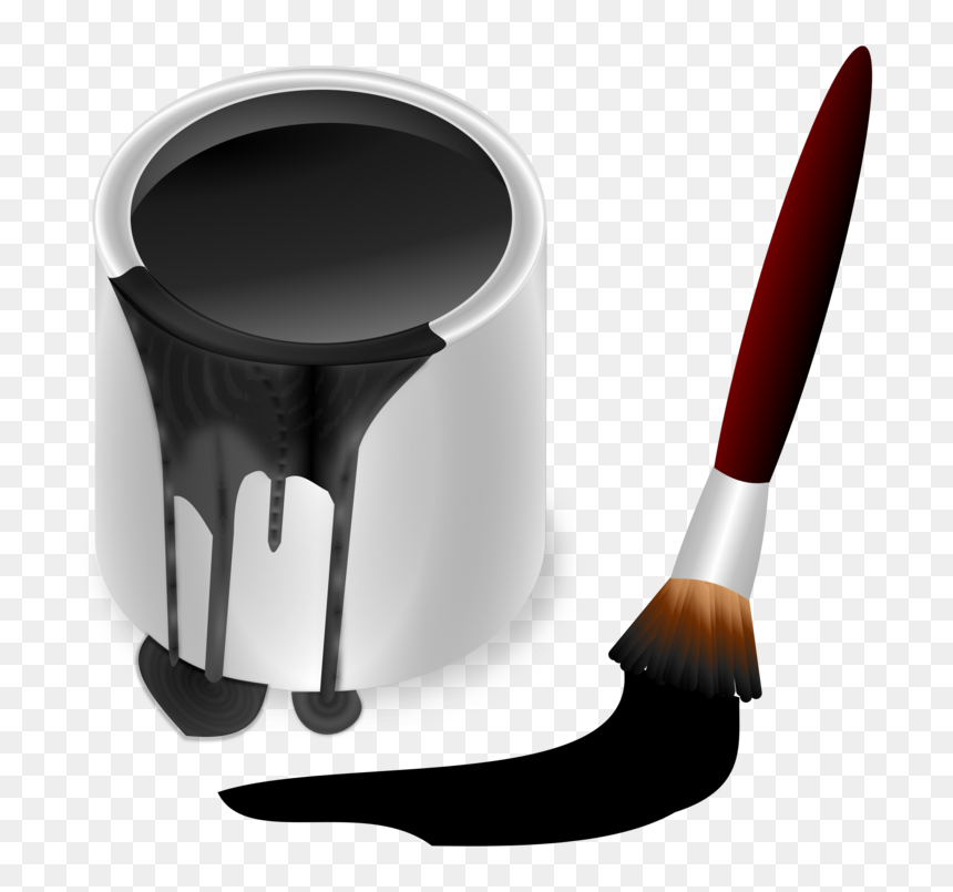 Transparent Black Paint Png - Bucket Of Black Paint, Png Download - paintbrush icon png