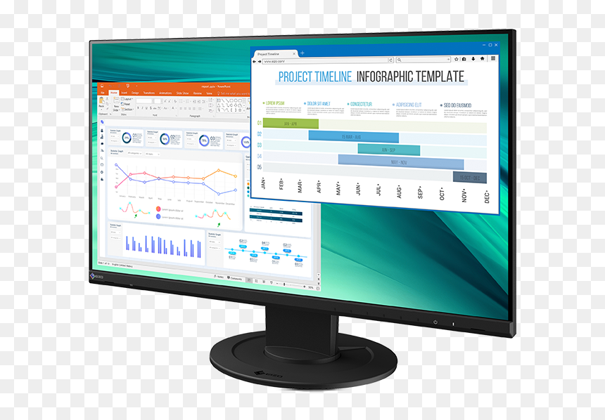 Product Image2 - Eizo, HD Png Download - computer screen transparent png