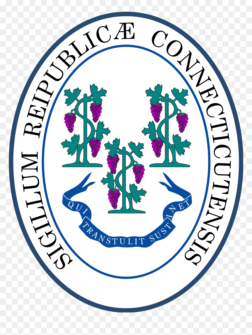 Great Seal Of Connecticut, HD Png Download - bandeira estados unidos png