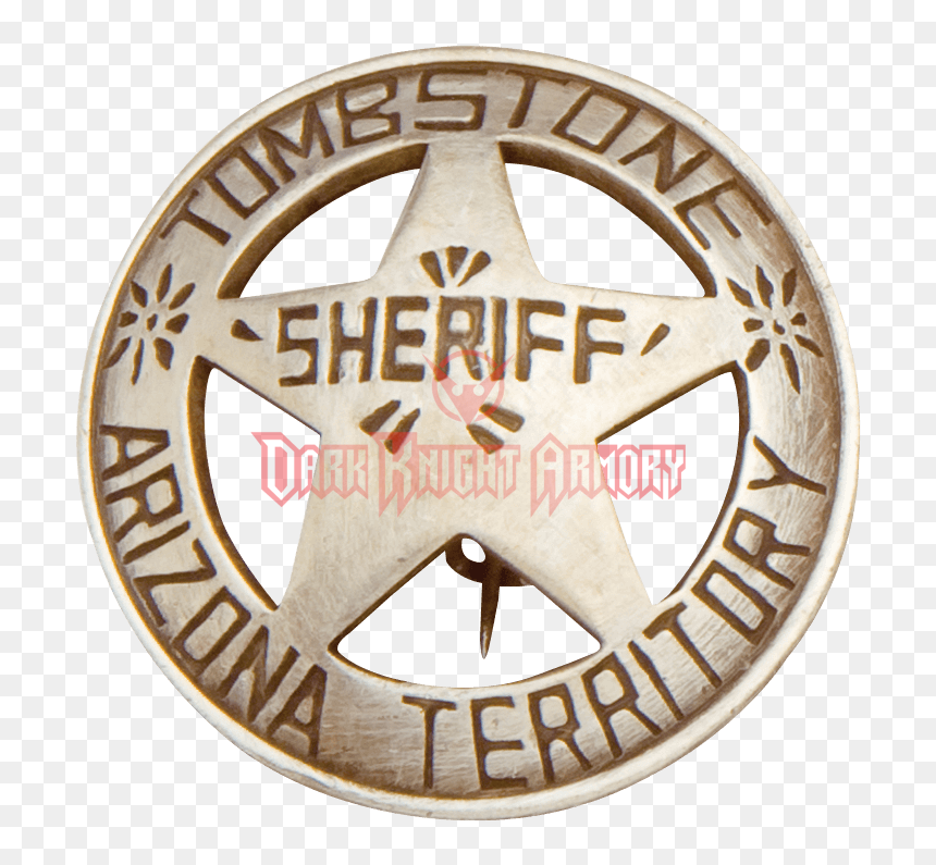 Round Tombstone Sheriff Badge - Emblem, HD Png Download - old west png
