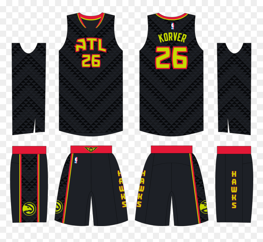 Atlanta Hawks Jersey Black, HD Png Download - atlanta hawks png