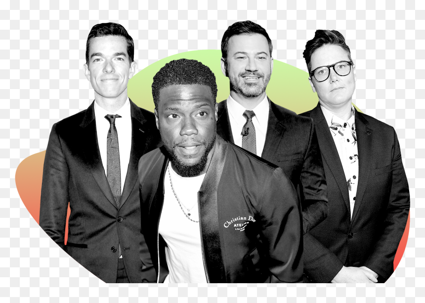 John Mulaney Kevin Hart Jimmy Kimmel Hannah Gadsby - Tuxedo, HD Png Download - stephen colbert png