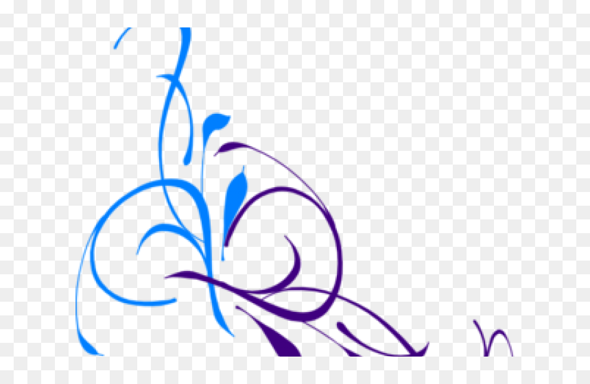 Blue Flower Clipart Swirl - Purple Flower Vector Png, Transparent Png - swirl background png
