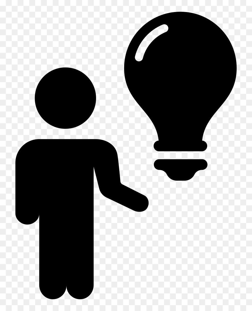 Man Standing With A Lightbulb Comments - Person With Idea Symbol, HD Png Download - lightbulb idea png