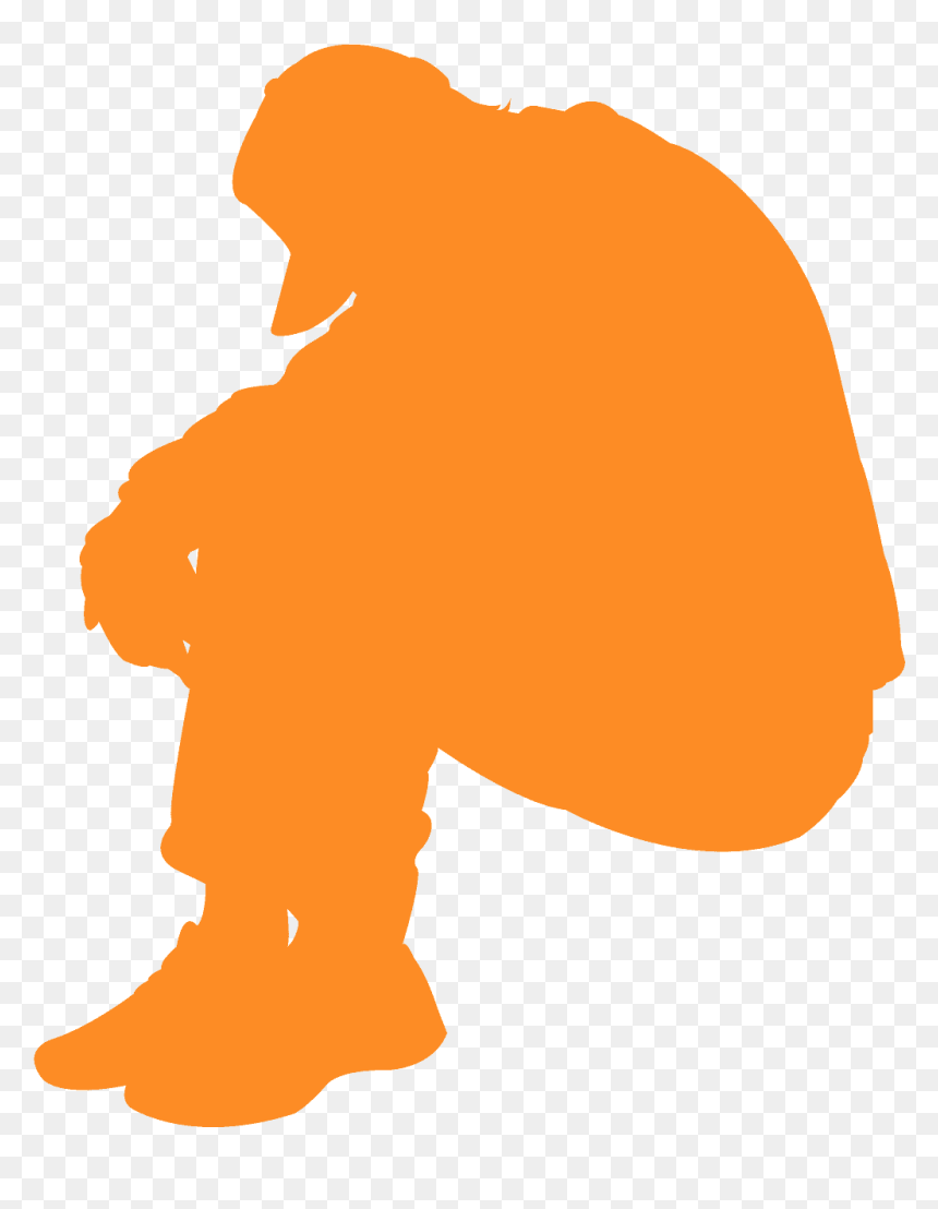Sad Man Silhouette Png, Transparent Png - sad fish png