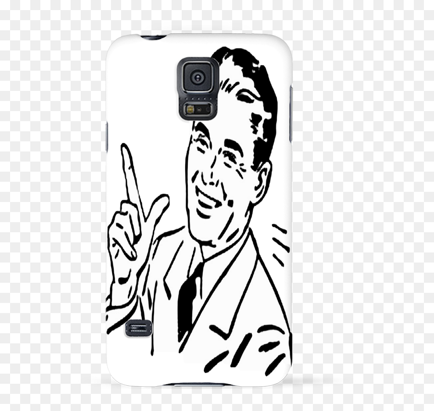 Coque 3d Samsung Galaxy S5 Retro Man Vintage Par Mebarek - Cartoon, HD Png Download - retro man png