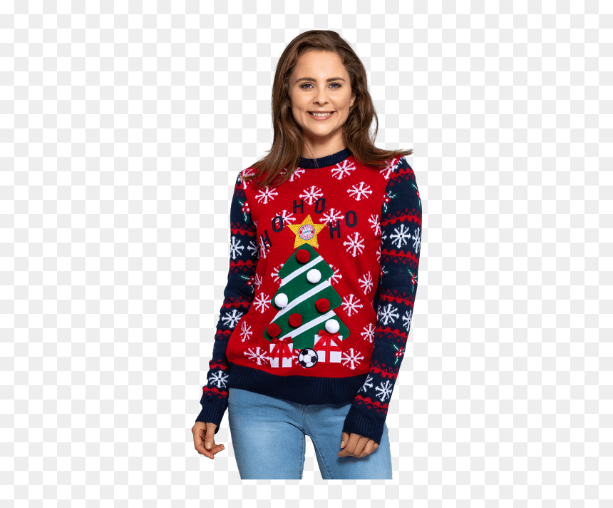 Womens Christmas Sweater - Girl, HD Png Download - christmas girl png