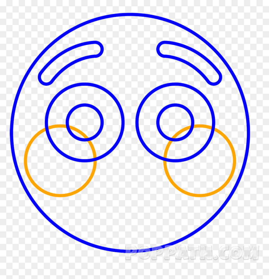 Circle, HD Png Download - flushed face emoji png